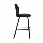 Tandy Black Faux Leather and Black Metal 26" Counter Stool