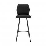 Tandy Black Faux Leather and Black Metal 30" Bar Stool