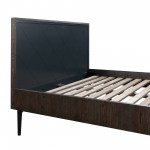 Cross Solid Oak and Metal King Platform Bed Frame