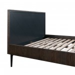 Cross Solid Oak and Metal Queen Platform Bed Frame