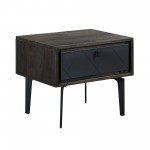 Cross Solid Oak and Metal Nightstand