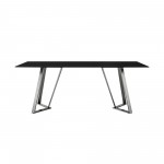 Cressida Glass and Stainless Steel Rectangular Dining Room Table