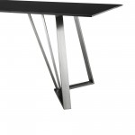 Cressida Glass and Stainless Steel Rectangular Dining Room Table