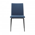 Lyon Blue Fabric and Metal Dining Room Chairs - Set of 2