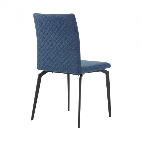Lyon Blue Fabric and Metal Dining Room Chairs - Set of 2
