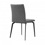 Lyon Gray Fabric and Metal Dining Room Chairs - Set of 2