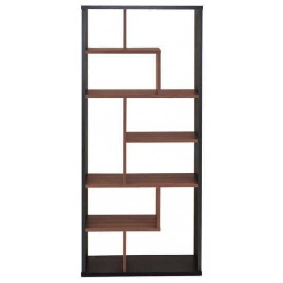 ACME Mileta II Bookshelf, Black & Walnut