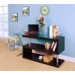 ACME Buck Desk w/Swivel, Black High Gloss & Clear Glass