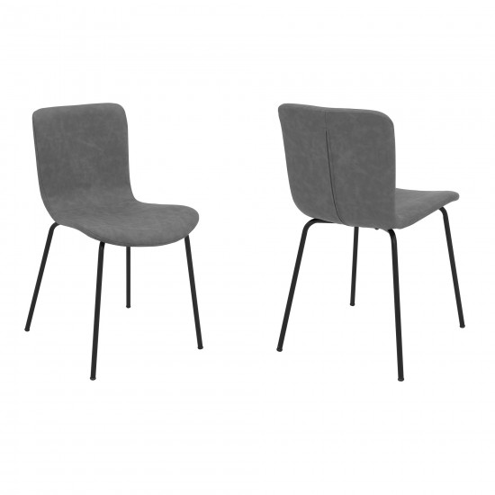 Gillian Modern Light Gray Fabric and Metal Dining Room Chairs - Set of 2