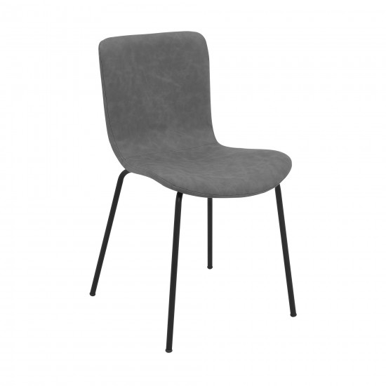 Gillian Modern Light Gray Fabric and Metal Dining Room Chairs - Set of 2