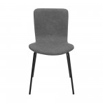 Gillian Modern Light Gray Fabric and Metal Dining Room Chairs - Set of 2