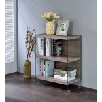 ACME Armon Bookshelf, Gray Oak & Clear Glass