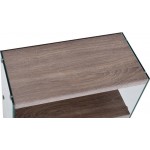 ACME Armon Bookshelf, Gray Oak & Clear Glass