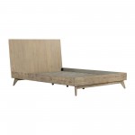 Baly Acacia Mid-Century Gray Sandblast Platform King Bed