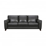 Bergen 87" Pewter Genuine Leather Square Arm Sofa