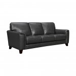 Bergen 87" Pewter Genuine Leather Square Arm Sofa