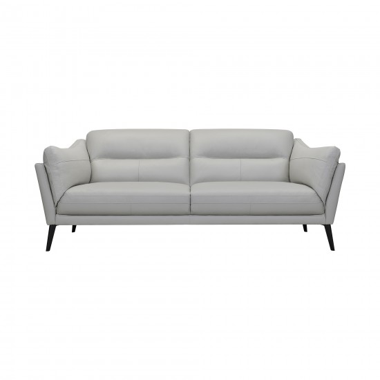 Franz 87" Modern Dove Gray Genuine Leather Sofa