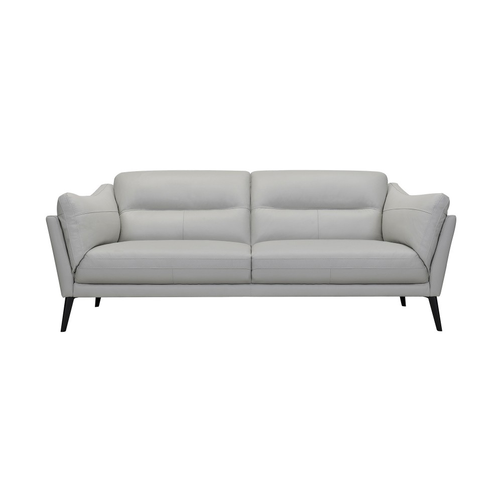 Franz 87" Modern Dove Gray Genuine Leather Sofa