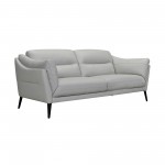 Franz 87" Modern Dove Gray Genuine Leather Sofa