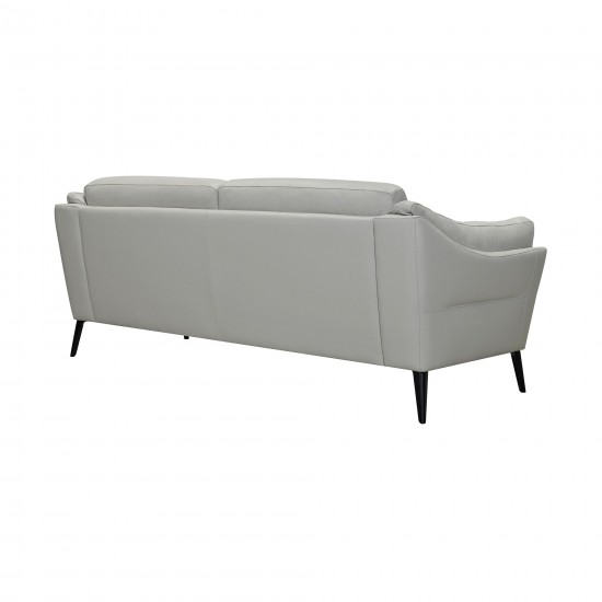 Franz 87" Modern Dove Gray Genuine Leather Sofa