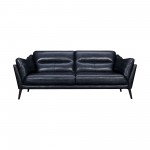 Franz 87" Modern Blue Genuine Leather Sofa