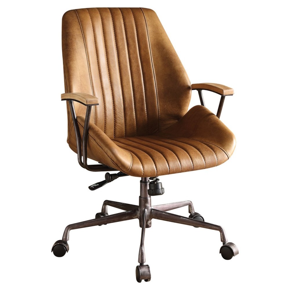 ACME Hamilton Executive Office Chair, Coffee Top Grain Leather