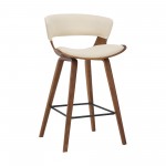 Jagger Modern 26" Wood and Faux Leather Counter Height Barstool