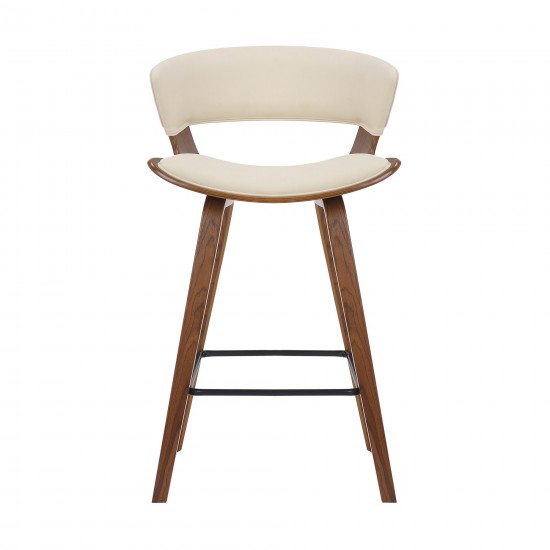 Jagger Modern 26" Wood and Faux Leather Counter Height Barstool