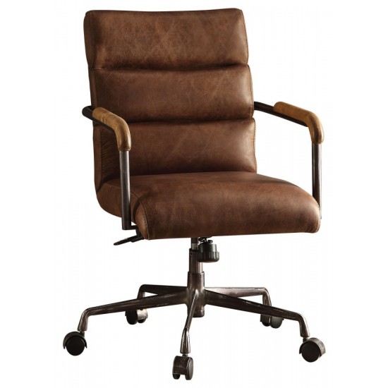 ACME Harith Executive Office Chair, Retro Brown Top Grain Leather