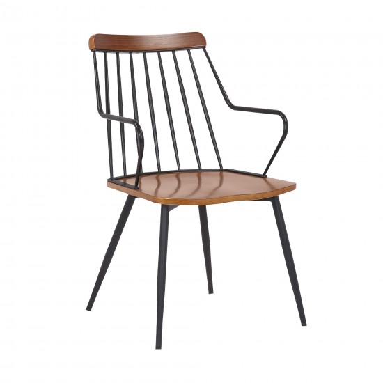 Alcott Contemporary Walnut and Metal Dining Room Chair