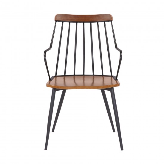 Alcott Contemporary Walnut and Metal Dining Room Chair