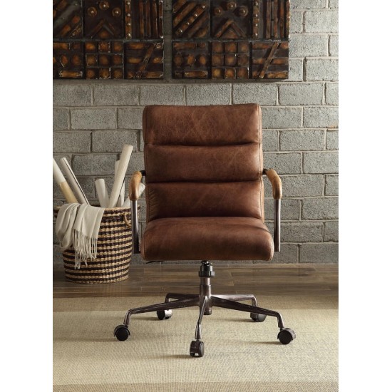 ACME Harith Executive Office Chair, Retro Brown Top Grain Leather