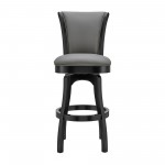 Raleigh 26" Counter Height Swivel Barstool in Black Finish and Gray Faux Leather