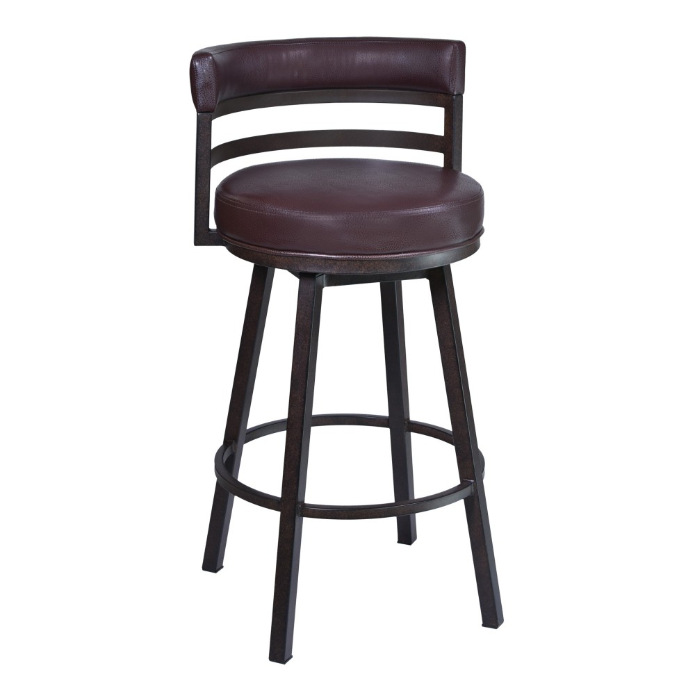 Titana 26" Barstool in Auburn Bay finish with Brown Pu upholstery Titana 26" Barstool in Auburn Bay finish with Brown Pu upholstery