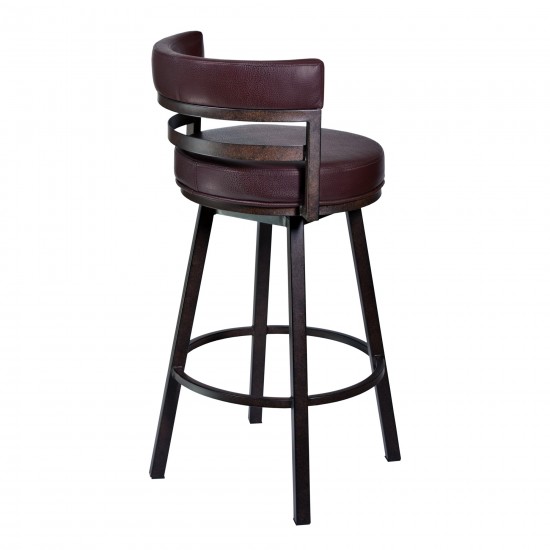 Titana 26" Barstool in Auburn Bay finish with Brown Pu upholstery