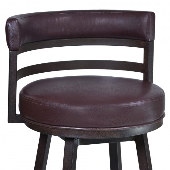 Titana 26" Barstool in Auburn Bay finish with Brown Pu upholstery