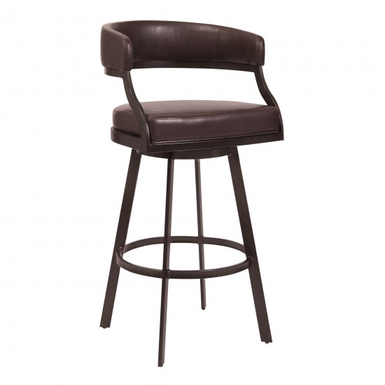 Dione 26" Counter Height Barstool in Auburn Bay and Brown Faux Leather