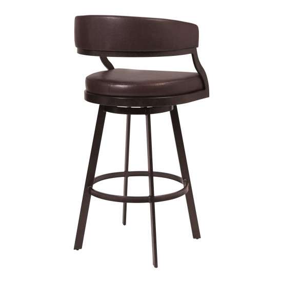 Dione 26" Counter Height Barstool in Auburn Bay and Brown Faux Leather