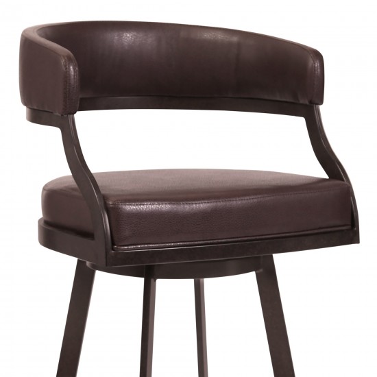 Dione 26" Counter Height Barstool in Auburn Bay and Brown Faux Leather