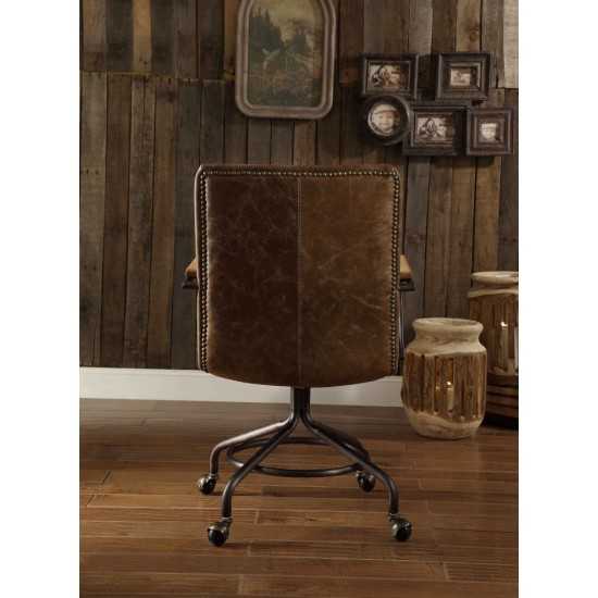 ACME Harith Executive Office Chair, Vintage Whiskey Top Grain Leather