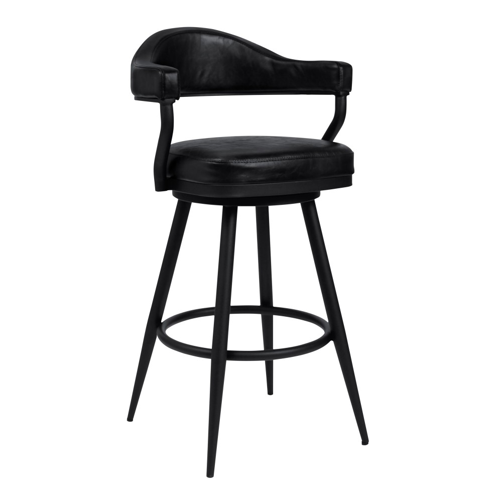 Amador 26" Counter Height Barstool in a Black Powder Coated Finish