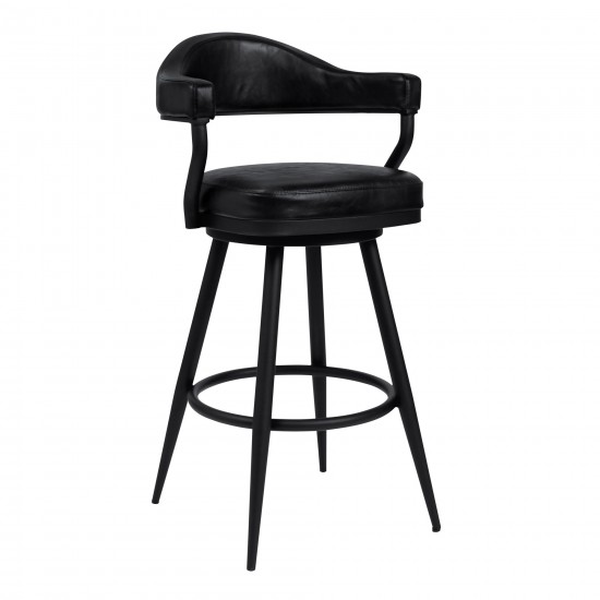 Amador 30" Bar Height Barstool in a Black Powder Coated Finish