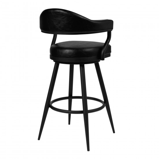 Amador 30" Bar Height Barstool in a Black Powder Coated Finish