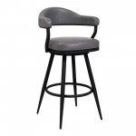 Amador 26" Counter Height Gray Faux Leather Barstool