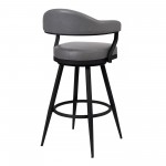 Amador 26" Counter Height Gray Faux Leather Barstool