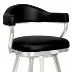 Amador 30" Bar Height Black Faux Leather Barstool