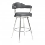 Amador 30" Bar Height Barstool in Brushed Stainless Steel