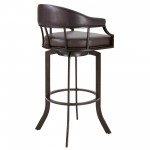 Pharaoh Swivel 26" Auburn Bay and Brown Faux Leather Bar Stool