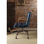 ACME Harith Executive Office Chair, Vintage Blue Top Grain Leather