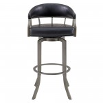 Pharaoh Swivel 26" Mineral Finish and Black Faux Leather Bar Stool